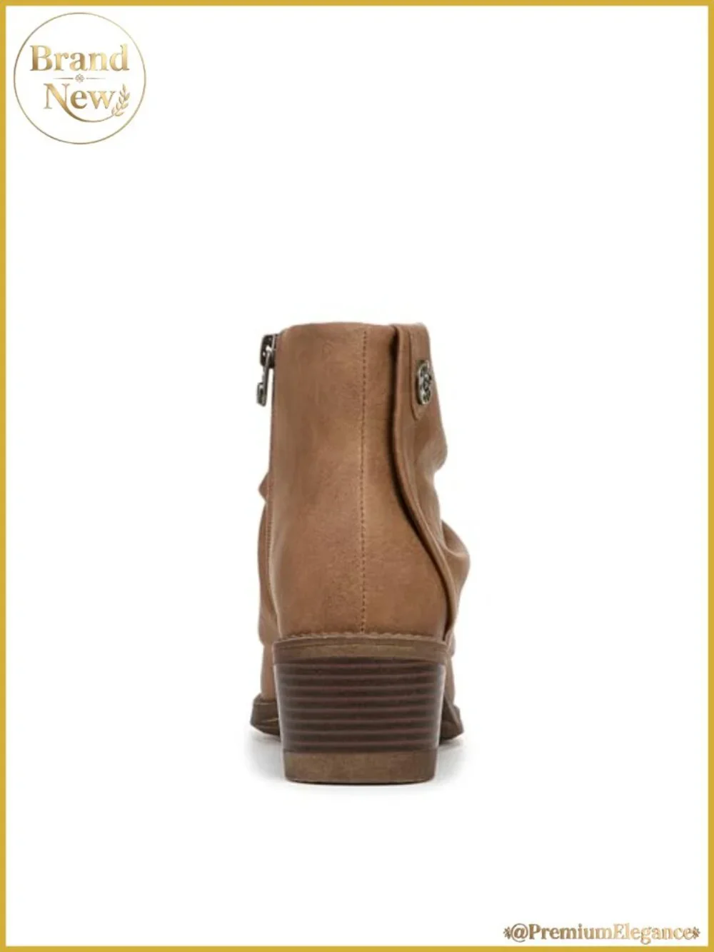 Women's Vegan Faux Leather Ankle Booties with Block Heel